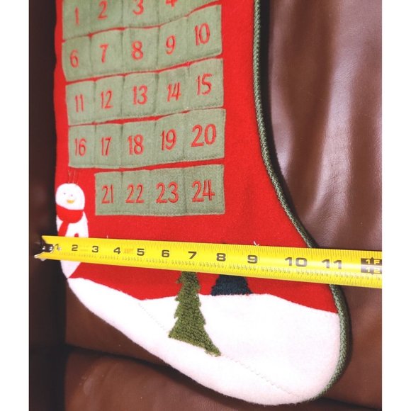 Crystal Snow Santa Claus Stocking Advent Calendar Count Down to Christmas 22x11" - Picture 8 of 12